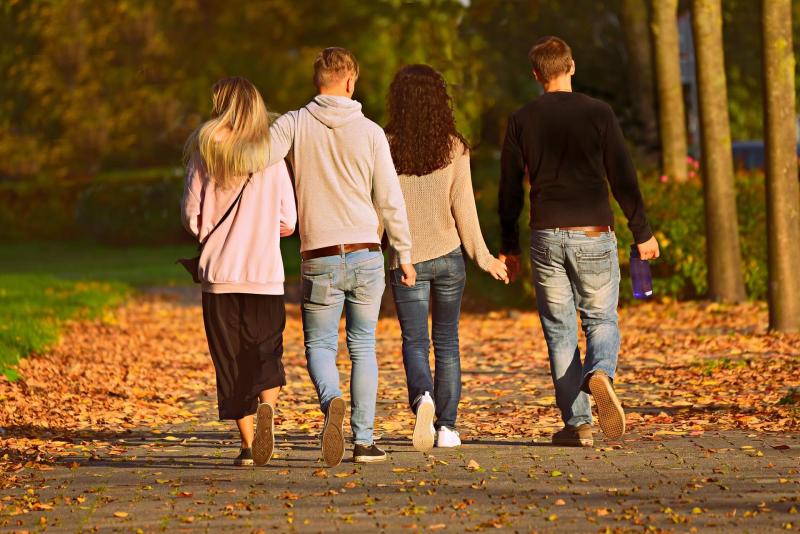 Group taking a walk